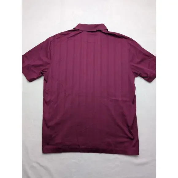 Nike Tiger Woods NikeFITDRY Vintage Mens Golf Polo Shirt‎ - Large Magenta Stripe - Picture 8 of 8